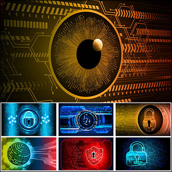 29款视网膜密码锁网络科技安全矢量横幅