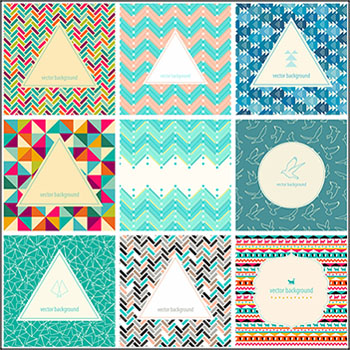 12款抽象多边形和波浪波纹背景第一素材网矢量素材精选