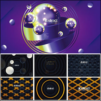 15款抽象3D立体彩色几何背景第一素材网矢量素材精选