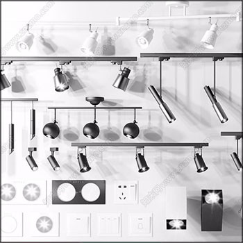 吸顶灯射灯面板插座3D模型