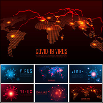 2019新冠病毒肺炎横幅海报医学宣传图第一素材网矢量模板精选