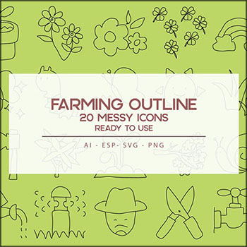 农业农场元素手绘线性第一素材网矢量图标精选
