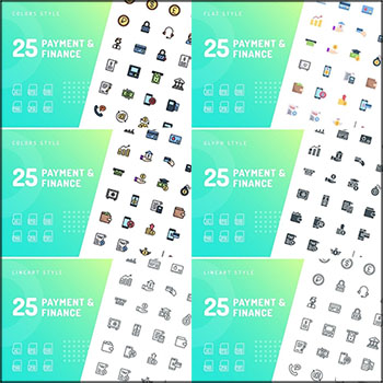 7套金融网上银行移动支付矢量ICONS标志图标