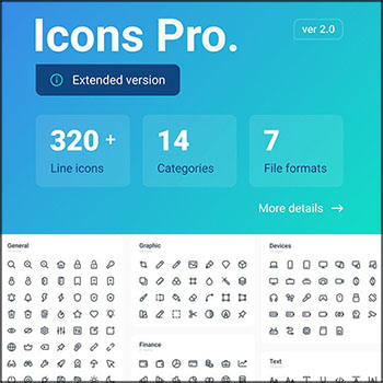 320+ Icons Pro（扩展版）图标第一素材网矢量素材精选