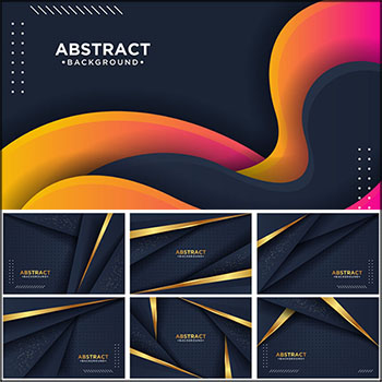 豪华金色装饰元素深色背景第一素材网矢量素材精选