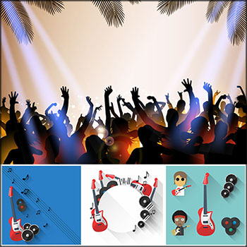 9款音乐海报设计背景和插图第一素材网矢量素材精选