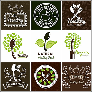 18款有机食品有机食物LOGO标志第一素材网矢量素材精选