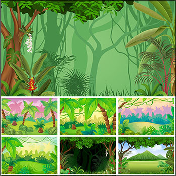 美丽的自然风景景观插图第一素材网矢量素材精选