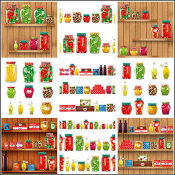 25款灌装保存食物无缝插图第一素材网矢量素材精选
