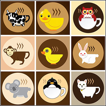 15套可爱动物茶杯图形LOGO标志第一素材网矢量素材精选