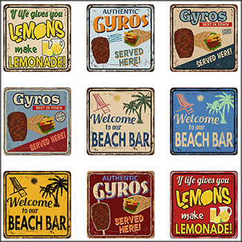 25款英文金属标牌第一素材网矢量素材精选