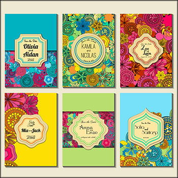 13款欧式花纹图案花卉背景邀请卡第一素材网矢量素材精选