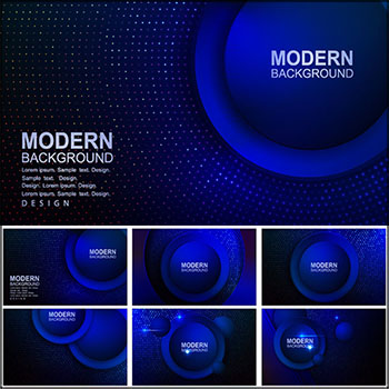 蓝色光点和圆形装饰抽象背景第一素材网矢量素材精选