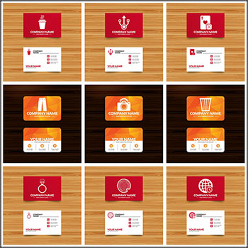 红色和橙色简约企业个人名片第一素材网矢量素材精选