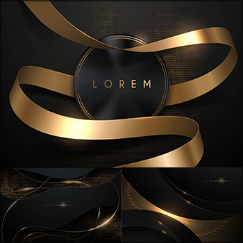 6款金色粒子边框装饰抽象横幅背景第一素材网矢量素材精选