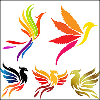 9款鸟和凤凰图案标志第一素材网矢量素材精选