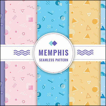 5款孟菲斯无缝图案背景第一素材网矢量素材精选