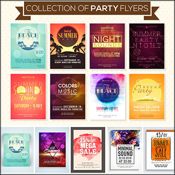 27款夏季派对商场打折促销国外传单海报第一素材网矢量素材精选