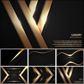 6款大气金色边框装饰抽象背景第一素材网矢量素材精选