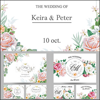 手绘花卉装饰卡片邀请卡名片第一素材网矢量素材精选