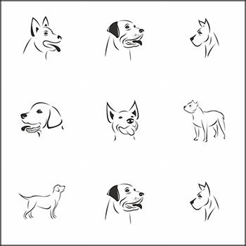 7款卡通小狗第一素材网矢量插图精选