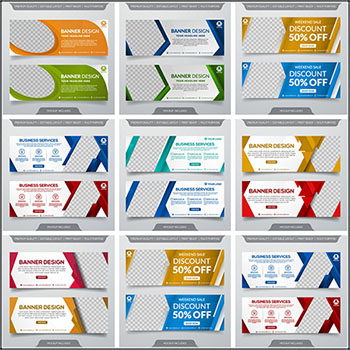 7套企业促销广告横幅第一素材网矢量模板精选