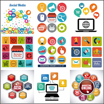 12套网络营销手机APP图标LOGO标志第一素材网矢量素材精选