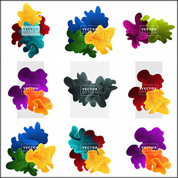 9款水彩墨水化开抽象背景第一素材网矢量插图精选