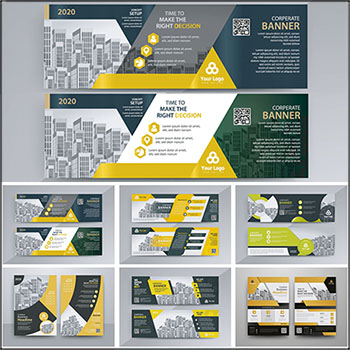 6套企业风格广告横幅第一素材网矢量模板精选