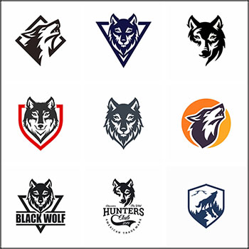 9款狼头动物LOGO图标标志第一素材网矢量素材精选