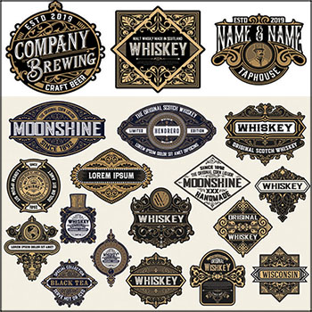 5套欧式复古横幅标签第一素材网矢量素材精选