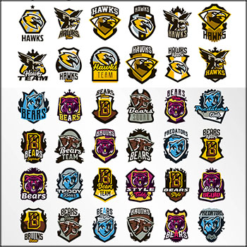 10套体育运动动物图标LOGO标志第一素材网矢量素材精选