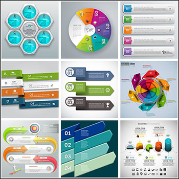 20款数字字母序号信息图表第一素材网矢量素材精选