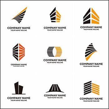 9款房地产抽象简约图标LOGO第一素材网矢量标志精选