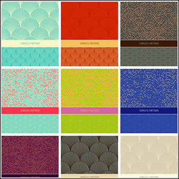 日本圆点海浪风格无缝背景第一素材网矢量素材精选