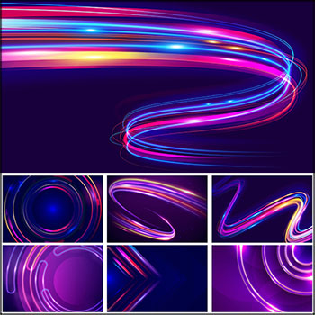 7款霓虹灯炫彩抽象背景第一素材网矢量素材精选