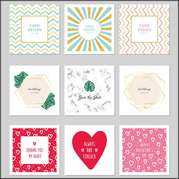 9套情人节快乐装饰图案背景第一素材网矢量插图精选