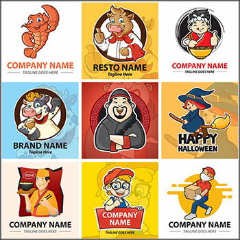 9款美食餐饮行业LOGO图标标志第一素材网矢量素材精选