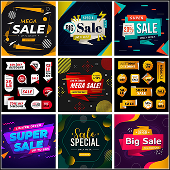 9套超级促销打折销售横幅第一素材网矢量素材精选