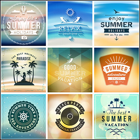 25款暑期夏季模糊背景LOGO标志第一素材网矢量素材精选