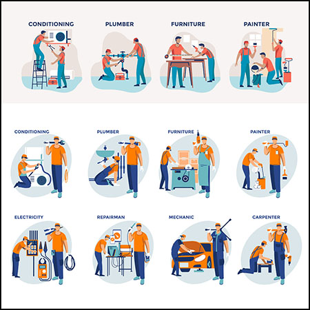 家装家庭装修第一素材网矢量插图精选