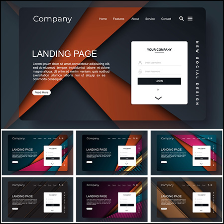 7款登陆页面抽象背景第一素材网矢量素材精选