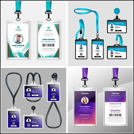 7套企业公司员工工作证上岗证第一素材网矢量模板精选