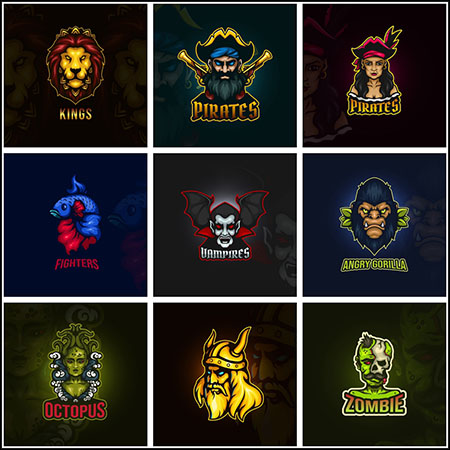 9款游戏徽标LOGO标志第一素材网矢量素材精选