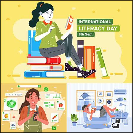 家居日常生活网上购物买菜第一素材网矢量插图精选