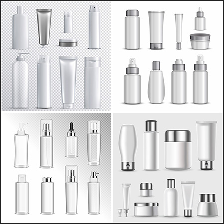 7套护肤品化妆品瓶子瓶体样机模型