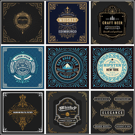 12款欧式复古花纹纹理装饰图案第一素材网矢量素材精选