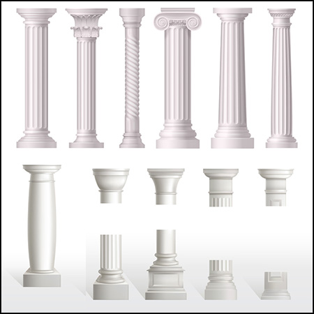 6款罗马柱第一素材网矢量插图精选