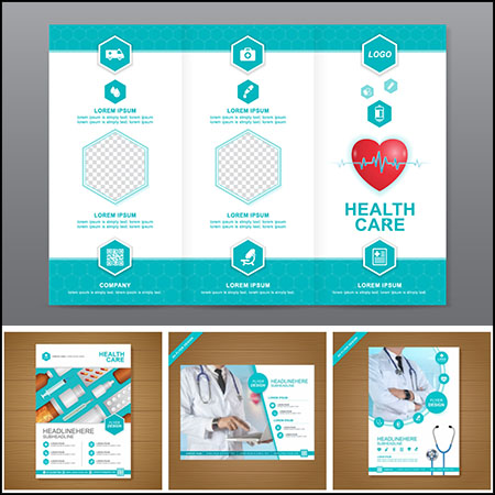 8款医疗健康检查医疗服务传单第一素材网矢量素材精选