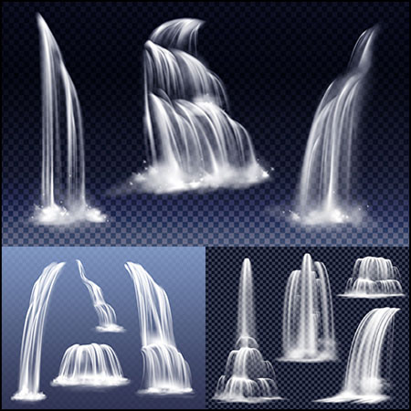 7套瀑布第一素材网矢量插图精选